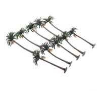 Paquete de 10 árboles de plástico modelo de palma de coco para dioramas perfectos para arquitectura paisajes y exhibiciones al aire libre (H = 15 cm)