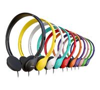 Paquete de 10 auriculares con cable a granel, en la oreja con conector de 3.5 mm, cable sin enredos de 4 pies, ajuste cómodo, asequibles y rentables, ideales para pruebas de aula escolar, estudiantes