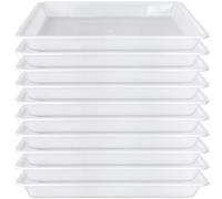 Paquete de 10 bandejas de plástico para Manualidades, Bandeja organizadora, Bandeja de Servir para el hogar, Escuela, niños, proyectos de Bricolaje, Pintura, Cuentas (Blanco)