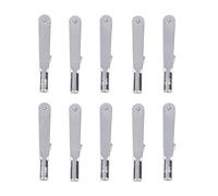 Paquete de 10 bocinas de brazo servo de metal, portabrocas de hierro de metal, conectores de varilla de tracción, eslabones de abrazadera para modelos de aviones, conectores de brazo servo