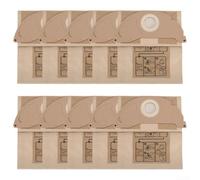 Paquete de 10 bolsas de filtro compatibles con kärcher Series WD2 MV2 - Bolsas de polvo de papel no tejido resistentes para residuos de renovación - 21 x 24 cm