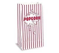 Paquete de 10 Bolsas de Papel para Palomitas de maíz, Bolsa de Rayas Rojas y Blancas, cumpleaños, Noche de Cine, Fiesta de Pijamas o Fiesta de Circo, Suministros de Fiesta de