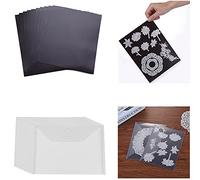 Paquete de 10 bolsillos de almacenamiento de sobres de plástico transparente resistentes y 10unidades de hojas de imán de goma suave para troqueles manualidades troqueles sellos de almacenamiento