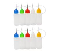 Paquete de 10 botellas aplicadoras de punta de precisión de 15 ml, botella de pegamento con punta de aguja, botella de goteo, botellas de punta de goteo para manualidades (color aleatorio)