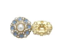 Paquete de 10 botones de aleación de zinc recubiertos de esmalte y adornados con perlas (17,5-22,5mm) - para vestidos de princesa, chaquetas & cosplay