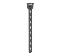 Paquete de 10 bridas de alambre de silicona, organizadores de cables reutilizables de 25 cm con hebilla segura para auriculares de datos y cables de carga (negro)