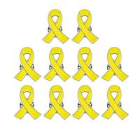 Paquete de 10 broches de cinta amarilla para conciencia de la salud, elegantes accesorios para mujer, Metal