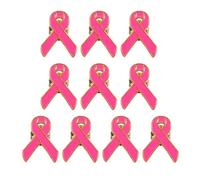 Paquete de 10 broches de cinta para concienciación sobre el cáncer de mama, insignia de solapa, joyería, accesorio ligero para eventos de caridad, 25 little 20 mom, Metal