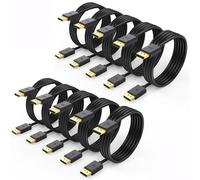 Paquete de 10 cables DisplayPort 1.4, cable de puerto de pantalla 8K de 6 pies, cable DP de alta velocidad de 32.4 Gbps, 8K a 60Hz, 4K a 165/144Hz, 2K a 240Hz con HDR, FreeSync/G-Sync para monitor