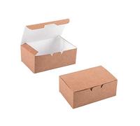 Paquete de 10 cajas de regalo de cartón kraft tamaño S, contenedor de alimentos para llevar, caja desechable para regalo (10, S)
