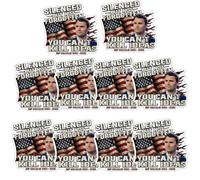 Paquete de 10 calcomanías conmemorativas patrióticas de Charlie Kirk, silenciadas pero no olvidadas, calcomanías conmemorativas patrióticas de Charlie Kirk, calcomanías para parachoques de laptop