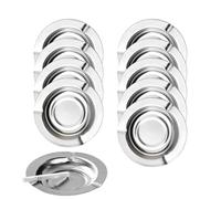 Paquete de 10 ceniceros de acero inoxidable, ceniceros para fumadores, ceniceros para patio, ceniceros desechables para fiestas, ceniceros de cigarros para hombres (redondos, plateados, 4.72 x 4.72 x