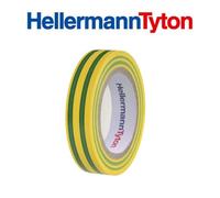 Paquete de 10 cintas aislantes, 10 m de largo y 15 mm de ancho, verde y amarillo