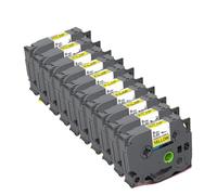 Paquete de 10 cintas amarillas de 9mm TZ-FX621 cinta de casete de etiquetas de de identificación Flexible Compatible con rotuladora