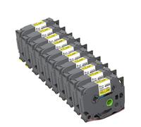 Paquete de 10 cintas amarillas TZ de 6mm X611, cinta de Cassette de etiquetas de de identificación Flexible Compatible con rotuladora