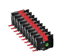 Paquete de 10 Cintas de Etiquetas Negras sobre Rojas de 12mm para rotuladora Compatible con TZ 431 TZE 431 TZ-431 TZ431