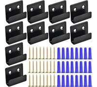 Paquete de 10 clips de espejo montados en la pared, soportes en U de acero inoxidable con tornillos, kit para colgar espejos, ganchos resistentes para colgar cuadros, colgador de azulejos para espejos