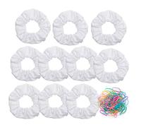 Paquete de 10 coleteros de algodón blanco para teñir el pelo, gomas elásticas para el pelo, soporte para coletas para fiestas