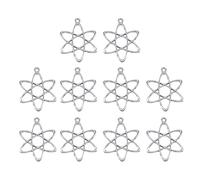 Paquete de 10 colgantes de estructura de átomos de física y química, hallazgos de joyería para entusiastas de la ciencia y fines educativos, regalo único de ciencia