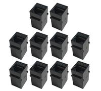 Paquete de 10 conectores CAT6 CAT5E RJ45 tipo acoplador en línea Keystone RJ45 conectores rectos a través de módulos Keystone adaptadores, módulos acopladores