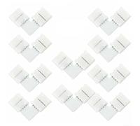 Paquete de 10 conectores de esquina en forma de L de 90° para tiras de luz LED RGB 5050, compatibles con tira flexible no impermeable e impermeable de 10 mm, para facilitar