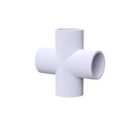 Paquete de 10 conectores de tubería de PVC blanco: rectos, acodados y en T for riego de jardines y acuarios.(20mm)