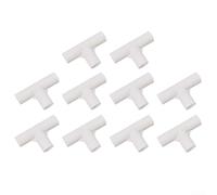 Paquete de 10 conectores en T para poste de tienda de campaña de 16 mm de diámetro interior, junta de 3 vías para camping, senderismo, toldo, jardín, soportes blancos, instalación rápida (T-tee)