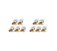 Paquete de 10 Conectores RCA Jack de Inserción Conector Hembra A Presión Puerto Adaptador Acoplador en Línea Chapado en Oro para Placa de