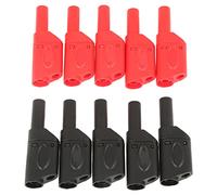 Paquete de 10 Conectores Tipo Banana Apilables, de Seguridad, Rojos y Negros, de 4 Mm, Totalmente Aislados, Calidad Superior para Aplicaciones de Soldadura y Pruebas Eléctricas
