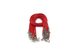 Paquete de 10 cordones trenzados de cuero PU for fabricación de joyas | Cordón Trenzado De Poliéster 1,5 Mm 2 Mm, 45 Cm 60 Cm, Negro Blanco Rojo Mixto(45cm Red,Dia 2mm)
