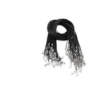 Paquete de 10 cordones trenzados de cuero PU for fabricación de joyas | Cordón Trenzado De Poliéster 1,5 Mm 2 Mm, 45 Cm 60 Cm, Negro Blanco Rojo Mixto(45cm Black,Dia 2mm)