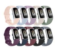 Paquete de 10 correas compatibles con Fitbit Charge 6 / Fitbit Charge 5 para mujeres y hombres, correas de silicona suave impermeables de repuesto compatibles con Fitbit Charge 5 / Charge 6 Fitness