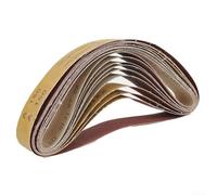 Paquete de 10 correas de lijado de 40 mm x 680 mm, grano 60/120/150/240 de óxido de aluminio, juego de correas abrasivas para amoladora angular, pulir y acabar madera, metal,