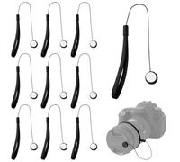 Paquete de 10 correas para tapa de lente de cámara, correa para tapa de lentes con cuerda elástica, soporte para tapas de lente compatible con lentes Nikon Sony Sigma y otros SLR DSRL sin espejo
