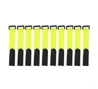 Paquete de 10 correas reutilizables para caña de pescar, bridas ajustables de nailon para agrupar y organización segura de aparejos, color verde, 25 cm de longitud (amarillo)