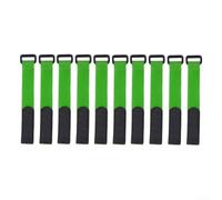 Paquete de 10 correas reutilizables para caña de pescar, bridas ajustables de nailon para agrupar y organización segura de aparejos, color verde, 25 cm de longitud (verde)