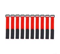Paquete de 10 correas reutilizables para caña de pescar, bridas ajustables de nailon para una organización segura de la caña de señuelo, color verde, tamaño 25 cm (rojo)