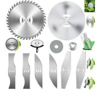 Paquete de 10 cuchillas de repuesto de 15,2 cm, 4 tipos de cuchillas ajustables, hoja de metal, cabezal de cuchilla de cortador de cepillo inalámbrico, accesorios de recortadora de jardín