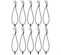 Paquete de 10 cuerdas elásticas negras con cierre de gancho para mochilas al aire libre, bastones de senderismo y cañas de pescar, longitud de cuerda de 7.6 pulgadas, mezcla de goma y plástico de alta