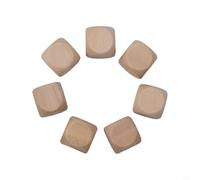 Paquete de 10 dados de madera en blanco, cubos de madera sin acabar, cuadrados para manualidades, pintura, mesa, juegos, educativos, manipuladores de matemáticas y dados de fiesta (20 mm)
