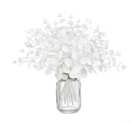 Paquete de 10 eucaliptos realistas para decoración del hogar para colgar en la pared, arreglos florales para interiores y exteriores, estilo de espacio de vida (blanco)