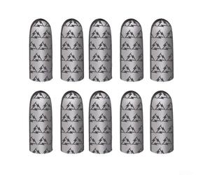 Paquete de 10 fundas para dedos móviles para juegos, tela transpirable sin costuras diseñada para soportar una entrada precisa y limitar la acumulación de humedad (plateado)