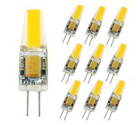 Paquete de 10, G4 LED de la lámpara de bolsillo 12v AC/DC COB llevó la bombilla de 2W blanco frío 360 ángulo de haz