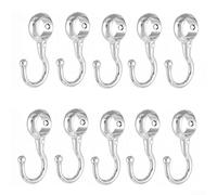 Paquete de 10 ganchos de acero inoxidable con acabado cromado y ajuste deslizante para barras de tubería utilizadas en armarios y baños (22 mm)