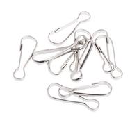Paquete de 10 ganchos de juguete para loros, piezas de acero inoxidable, ganchos de metal resistentes adecuados para la mayoría de pájaros o animales pequeños, juguetes colgantes para loros, gris