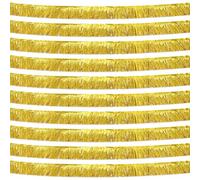 Paquete de 10 guirnaldas de flecos de lámina dorada, 100 pies para colgar en la pared, serpentinas metálicas de oropel para desfiles, flotadores de desfile, fiesta de cumpleaños, Halloween, Navidad,