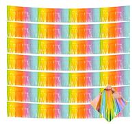 Paquete de 10 guirnaldas de flecos de papel de arco iris macarrón de 10 pies con flecos metálicos para colgar en la pared, pancarta de telón de fondo para flotadores de desfile, despedida de soltera, boda, decoración de fiesta de cumpleaños