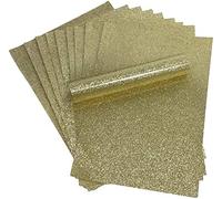 Paquete de 10 hojas de cartón A4 con purpurina, suave al tacto, no pierde sus pelos, 250 g/m² (dorado)