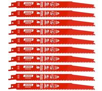Paquete de 10 hojas de sierra alternante 8/14TPI de 9 pulgadas para demolición de madera y madera incrustada en clavos, corte de metal para metales medianos de 1/8-3/8 y palés de PVC, etc. Compatible