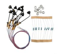 Paquete de 10 lámparas de calle LED precableadas para escenario de diseño ferroviario de escala HO OO N con resistencias para postes de lámpara de diorama de pista de 12 V 16 V CC (negro)